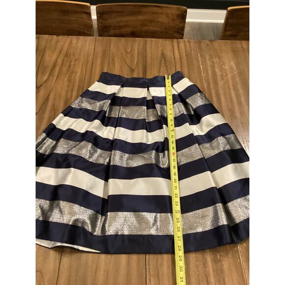 Eliza j mettalic stripe jacquard Embellished faille Rhinestone top & skirt set 6 - Picture 4 of 14